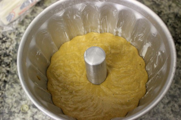 Boston brown bread before baking