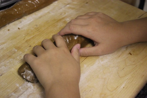 rolling out pine tree shilling dough
